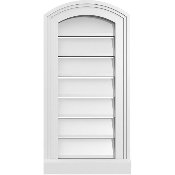Ekena Millwork Arch Top Surface Mount PVC Gable Vent w/ 2"W x 2"P Brickmould Sill Frame, 12"W x 22"H GVPAR12X2203SN - main
